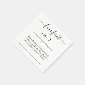 Eenvoudig modern zwart Script Fun Feit 5 Weddensch Servet (Hoek)