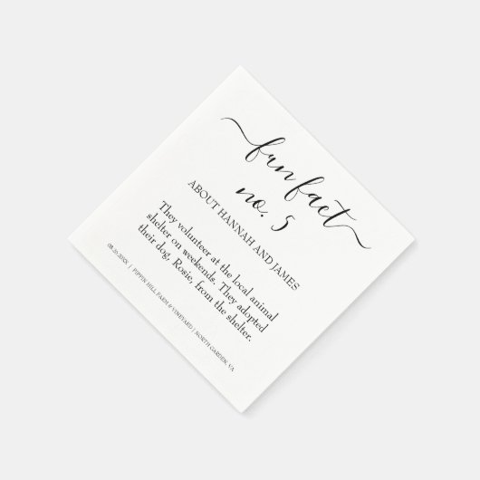 Eenvoudig modern zwart Script Fun Feit 5 Weddensch Servet (Hoek)