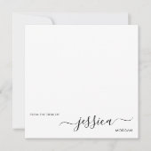 Eenvoudig modern zwart script notitiekaartje (Voorkant)