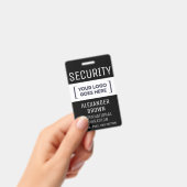 Eenvoudig Modern Zwart-Wit Event Logo Security Badge (Handheld)
