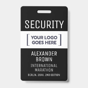 Eenvoudig Modern Zwart-Wit Event Logo Security Badge