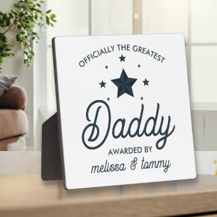 Eenvoudig Modern Zwart Wit Grootste Papa Fotoplaat