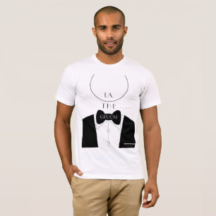 Eenvoudig Modern Zwart Wit Monogram Bruidegom Bach T-shirt