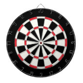 Eenvoudig Modern Zwart Wit Rood Dartbord (Voorkant)