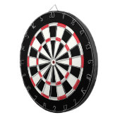 Eenvoudig Modern Zwart Wit Rood Dartbord (Voorkant Rechts)