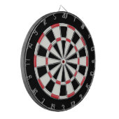 Eenvoudig Modern Zwart Wit Rood Dartbord (Voorkant Links)