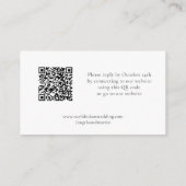 Eenvoudig Modern Zwart Wit RSVP QR Code Informatiekaartje (Achterkant)