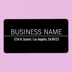 Eenvoudig Modern Zwart Wit Zakelijk Retouradres Etiket