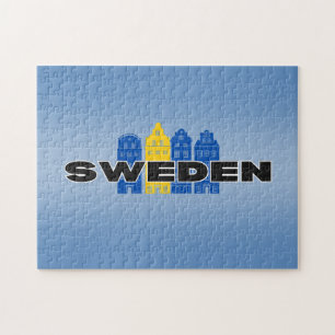 Eenvoudig Modern Zweden Zweeds land Vlag Souvenir Legpuzzel
