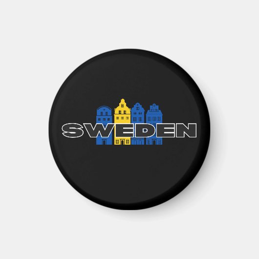 Eenvoudig Modern Zweden Zweeds land Vlag Souvenir Magneet (Voorkant)