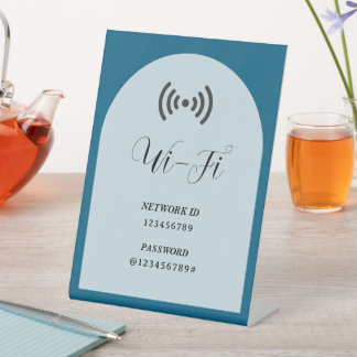 Eenvoudig moderne aangepaste WIFI-wachtwoord en -n Reclamebord Met Voetstuk