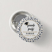 Eenvoudig moderne afstudeerfeestje ronde button 3,2 cm (Voorkant /achterkant)