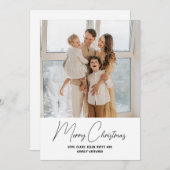 Eenvoudig Moderne Kerstscript Verticaal Feestdagenkaart (Voorkant / Achterkant)