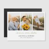 Eenvoudig Moderne multi-fotocollage slaat de datum Magnetische Uitnodiging (Voorkant / Achterkant)