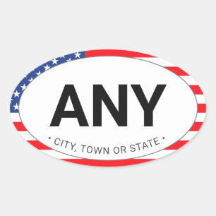 Eenvoudig moderne patriottische Amerikaanse vlag A Ovale Sticker