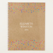 Eenvoudig Moderne Rustieke Kraft Regenboog Confett Planner (Voorkant)