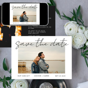 Eenvoudig Moderne Tekstrand Witte multi-foto Save The Date