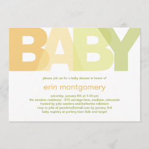 Eenvoudig Moderne uitnodiging tot Baby shower - Ne
