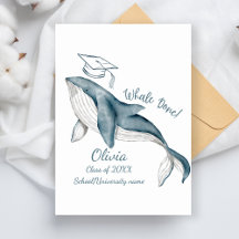 Eenvoudig Moderne Walvis Wit Blauwe Grad Feestje