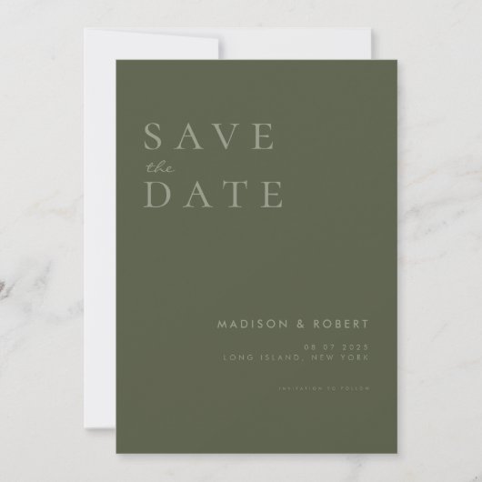 Eenvoudig Moderne Weddenschap Sparen de Datum Save The Date (Voorkant)