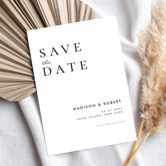 Eenvoudig Moderne Weddenschap Sparen de Datum Save The Date