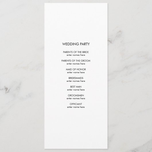 Eenvoudig monochroom cirkel bruiloft ceremonie pro programma (Achterkant)