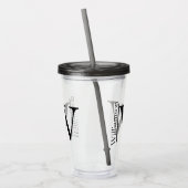 Eenvoudig Monogram Aangepast gepersonaliseerd Acryl Drinkbeker (Links)