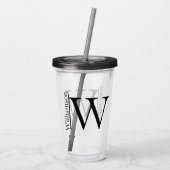 Eenvoudig Monogram Aangepast gepersonaliseerd Acryl Drinkbeker (Achterkant)