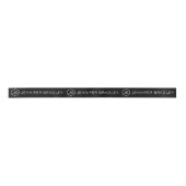 Eenvoudig Monogram Aangepaste naam Zwart-wit Lint (Voorkant)