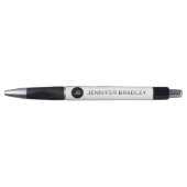 Eenvoudig Monogram Aangepaste naam Zwart-wit Pen (Voorkant)
