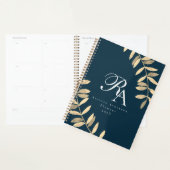 Eenvoudig monogram blauw planner (Display)