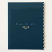 Eenvoudig monogram blauw planner (Achterkant)