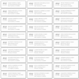 Eenvoudig Monogram Bruiloft Gast Namen Adres Sticker