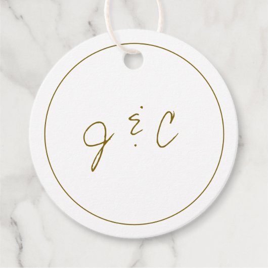 Eenvoudig Monogram Dank u Boodschap Trouwen Bedankjes Labels (Voorkant)