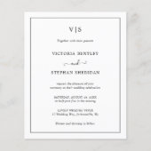 Eenvoudig Monogram Elegant Budget Weddenschap Uitn (Voorkant)