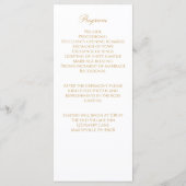 Eenvoudig Monogram Elegant Gouden Script Bruiloft Programma (Achterkant)