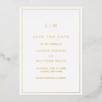 Eenvoudig Monogram Elegant Wedding sparen de Datum