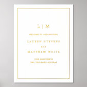 Eenvoudig Monogram Elegante Bruiloft Folie Afdrukken (Voorkant)