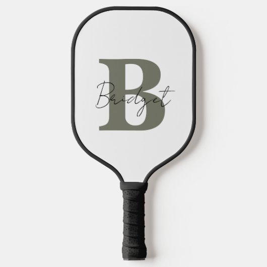 Eenvoudig Monogram en Naam Modern  Pickleball Paddle (Voorkant)