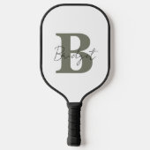 Eenvoudig Monogram en Naam Modern  Pickleball Paddle (Achterkant)