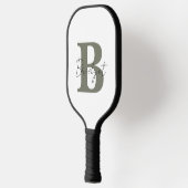 Eenvoudig Monogram en Naam Modern  Pickleball Paddle (Links)