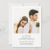 Eenvoudig Monogram Foto Weddenschap met RSVP Kaart (Achterkant)