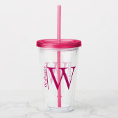 Eenvoudig monogram gepersonaliseerd acryl drinkbeker (Voorkant)