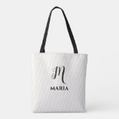 Eenvoudig Monogram Gold Striped Custom Draagtas (Achterkant)