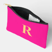 Eenvoudig Monogram Hot Pink Etui (Open)
