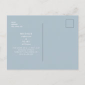 Eenvoudig Monogram Icy Blue Bruiloft Save the Date Briefkaart (Achterkant)