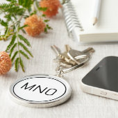 Eenvoudig Monogram Initiaal Sleutelhanger (Zijkant)