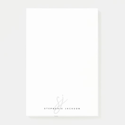 Eenvoudig monogram Initialen met de hand geschreve Post-it® Notes (Voorkant)