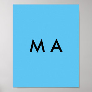 Eenvoudig monogram jouw naam letter man minimaal t poster