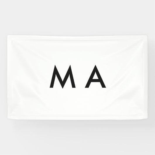 Eenvoudig monogram jouw naam letter man minimaal t spandoek (Horizontaal)